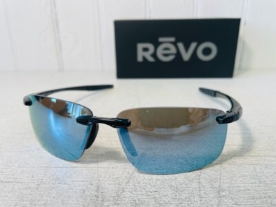 REVO RE4059 01 BL DESCEND N Shiny Black w/ Blue Water POLARIZED Lens Suns $219