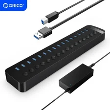 ORICO Industrial USB 3.0 HUB 16 Port OTG Splitter w/ On/Off Switch for Laptop PC