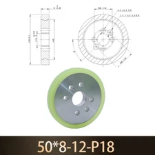 Aluminum Alloy Rubber Coated Roller With Hole Type Drive Pulley/Wheel Dia40-80mm
