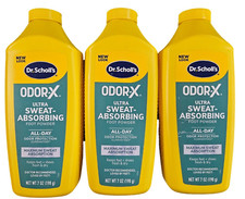 Dr. Scholls ODOR-X Foot POWDER 7oz  3 pack  / NEW LOOK ARRIVING 