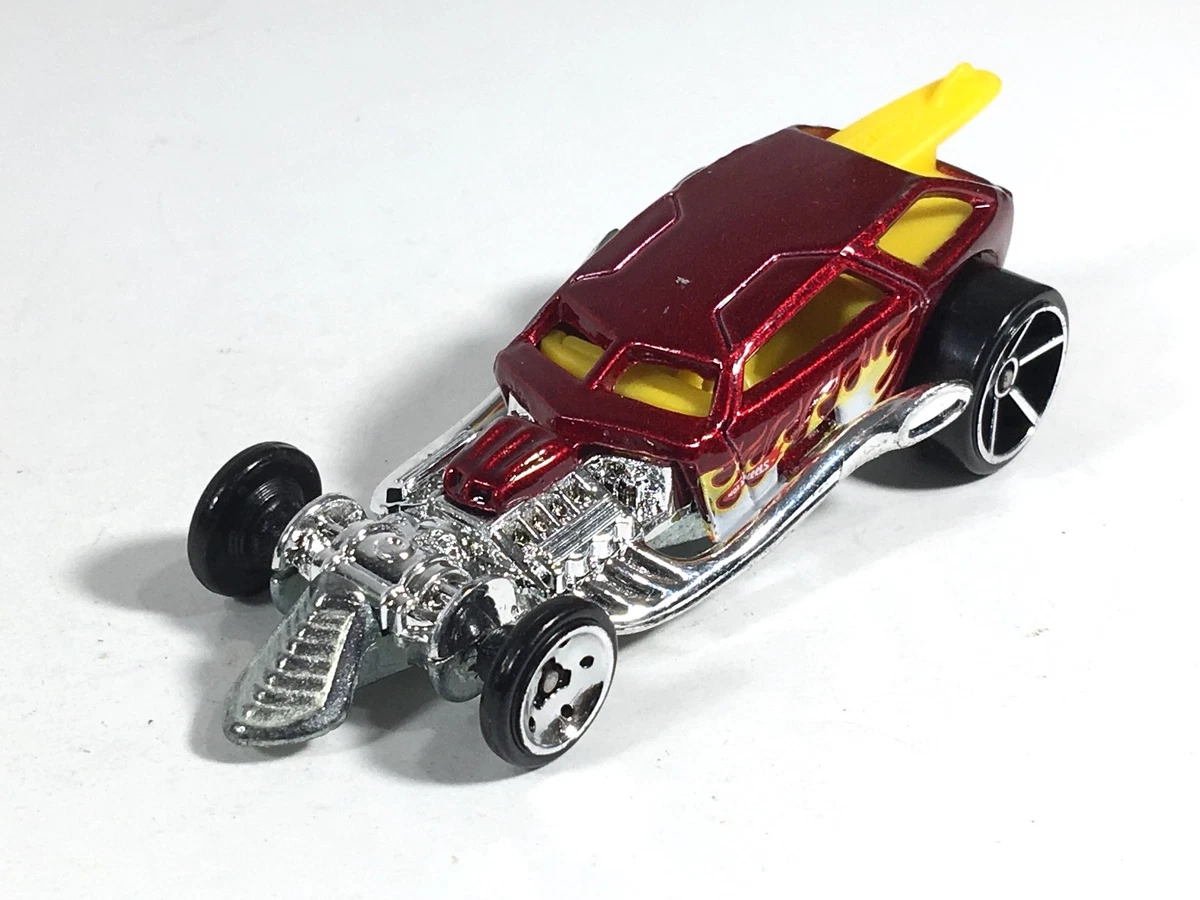 Hot Wheels Surf Crate 2011 Metallic Red Yellow Surf Board HW Video