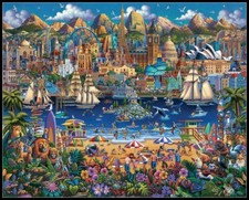 World Pieces - DIY Chart Counted Cross Stitch Patterns Needlework DMC Color