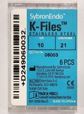  6-Pieces Kerr Endodontics SybronEndo K-Files Size-10 Length 21mm 06003