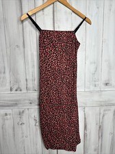 Victoria’s Secret Sexy Red Leopard Square Neck Stretch Halloween Midi Slip Dress
