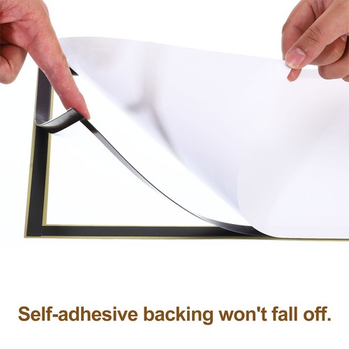 12 Stück Magnet Schilderhalter Selbstklebend Wiederverwendbar A4 Bilderrahmen Gold - Bild 4 von 8