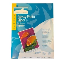 NWT Great White 8.5x11 Ultra White Glossy 93 Brightness Photo Paper 23 Sheets