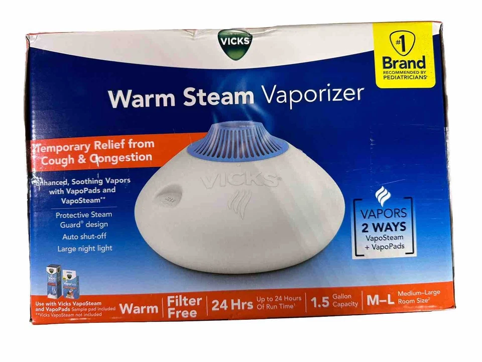 Vicks Warm Steam Vaporizer V150SGNLV2 Easy Fill Clean Auto Shut-Off - Image 3 of 4