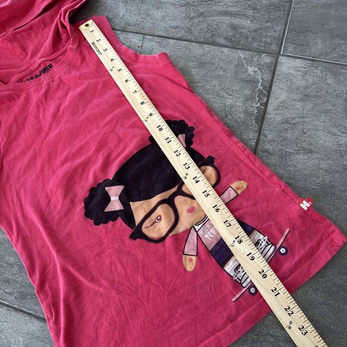 New Harajuku Lovers Gwen Stefani Tank Top Hooded Girls Size 14 Skater Nerd Pink - Picture 6 of 10