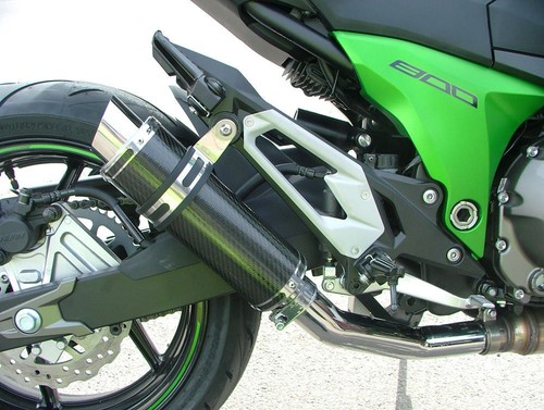 Kawasaki Z800 Exhaust SP Engineering Carbon Fibre Round Stubby Moto GP 2013-2016 - Picture 11 of 11