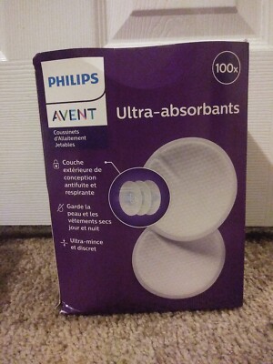 NEW 100-COUNT Philips AVENT Maximum Comfort Disposable Breast Pads Ultra  Thin
