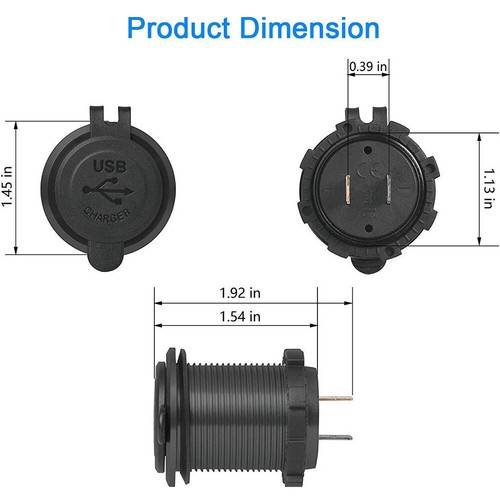 12V Car Cigarette Lighter Socket Dual USB 2.1A Port Charger Power Outlet LED USA - Picture 21 of 22