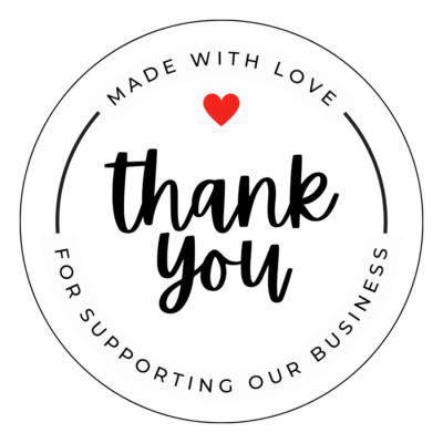 Digital picture of Thank you round Sticker printable file