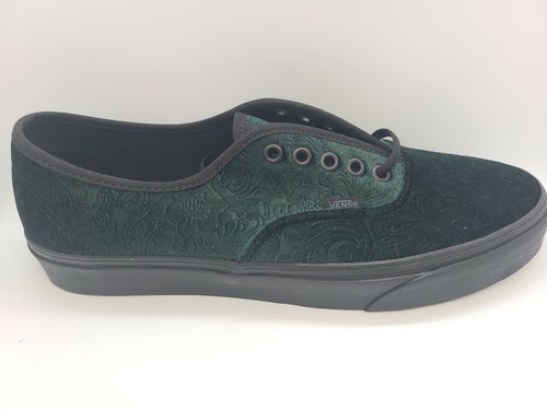 Vans Velvet Authentic Shoes (Jungle Green/Black) 5.5 Boys \u003d 7.0 Women