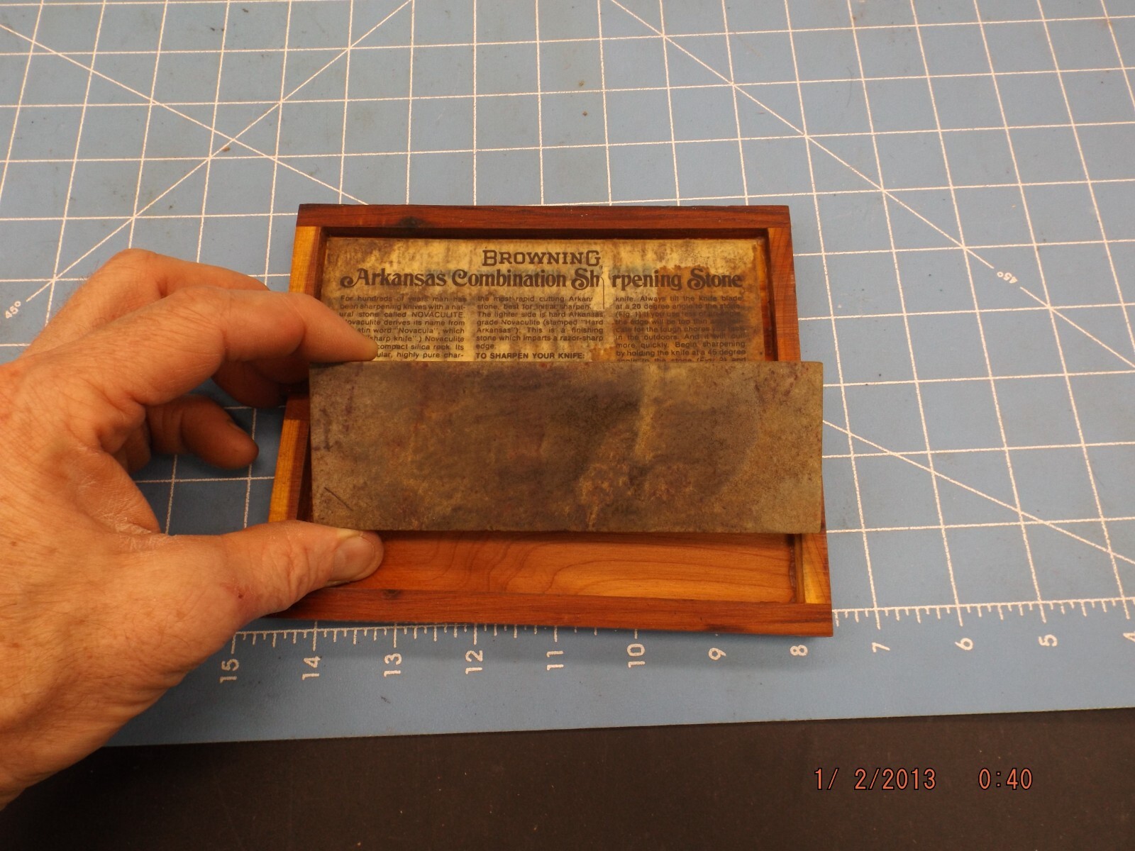 Vintage Browning Arkansas Combo Sharpening Stone OIlstone eBay