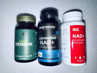Spermidin + 2 x NAD+ (Nicotinamid Riboside) Anti Aging, Gehirn Brain Booster Neu