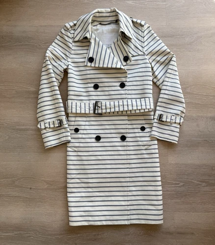 GUCCI Giacca trench lungo Coach donna casual a righe con bottoni 83343 personalizza