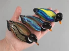 3 Miniature Vintage Mid-Century Italian Murano Art Glass DUCK Sculptures, NR