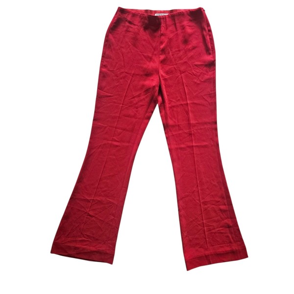 COUNTRY ROAD women's red kick flare pants size 10 pleat stretch crepe career EUC