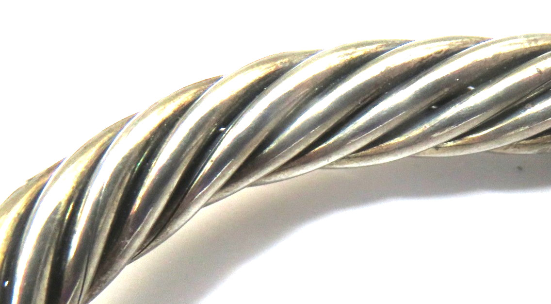 Solid Heavy Sterling Silver Twisted Cuff Bracelet… - image 2