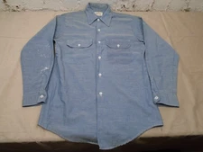 vintage KING KOLE work shirt CHAMBRAY lightweight denim L blue WESTERN cowboy