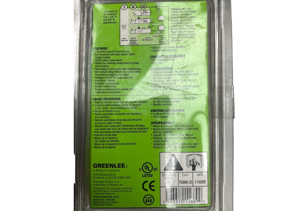 Multímetro digital automático de bolsillo Greenlee PDMM-20 Foto 3 de 3