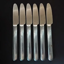 Lot of 6 Retroneu SCAN Dinner Knives Knife Stainless Flatware 8 5/8"