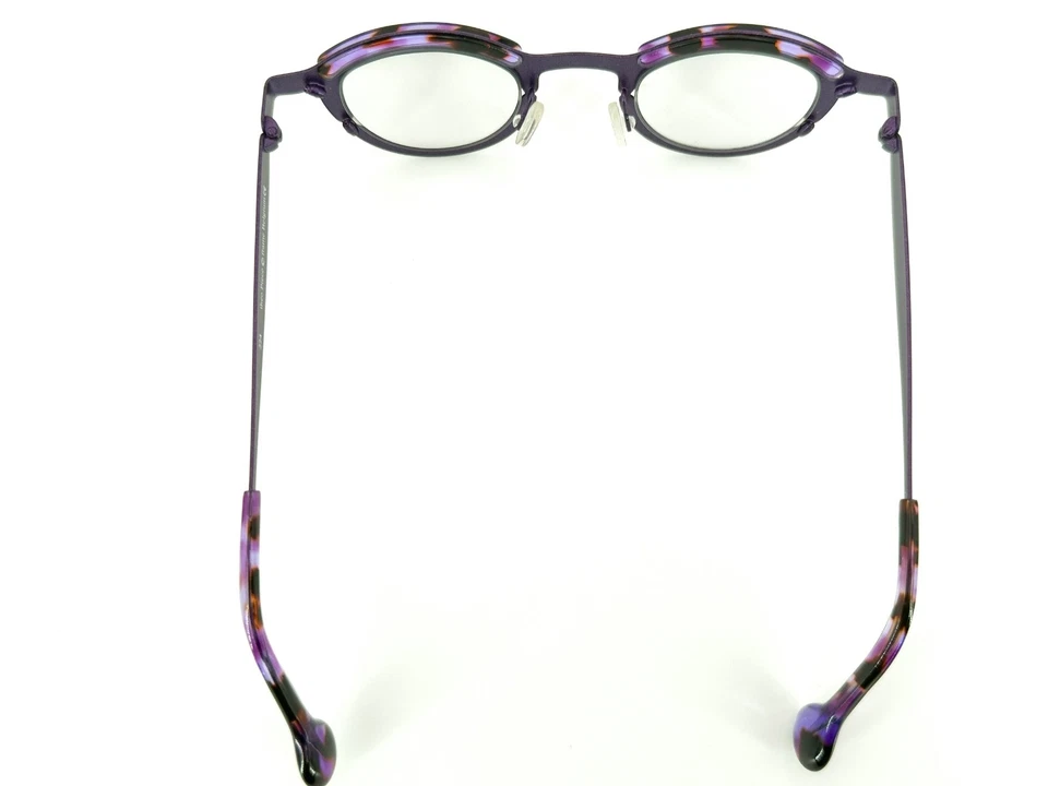 NICE Theo Piece Eyeglasses FRAMES 224 Purple Tortoise Clear Belgium L744 - Image 4 of 4