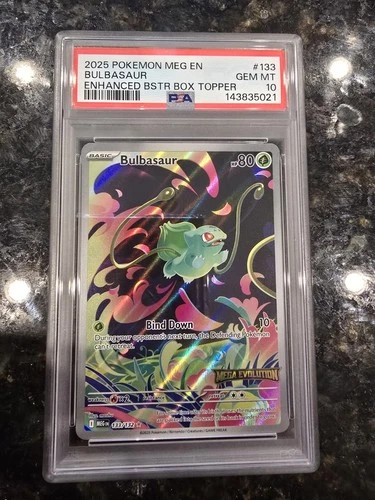 Pokemon Bulbasaur 133/132 Mega Evolution Box Topper Promo 2025 Stamped