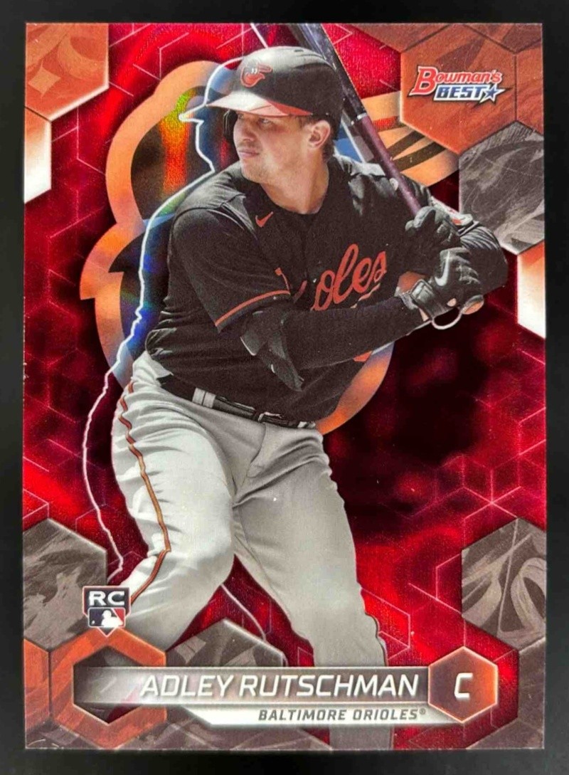 2023 Bowman's Best Adley Rutschman Red Lava Refractor Rookie RC #/5 #57 Orioles