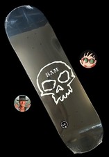 RARE ZERO x BAM II Single Skull Black Dip 8.25 Skateboard Deck Margera BRAND NEW