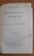 Macaulay's Essays and Lays of Ancient Rome 1909