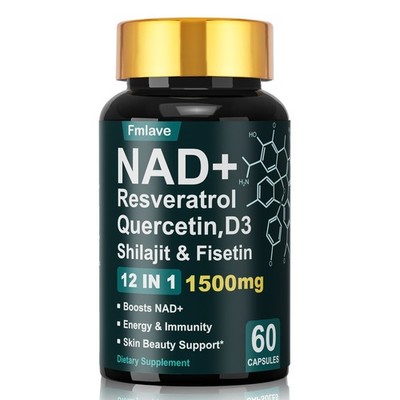 NAD+ Supplement 1500mg with Resveratrol | Cellular Health & Energy | 60-120 Caps