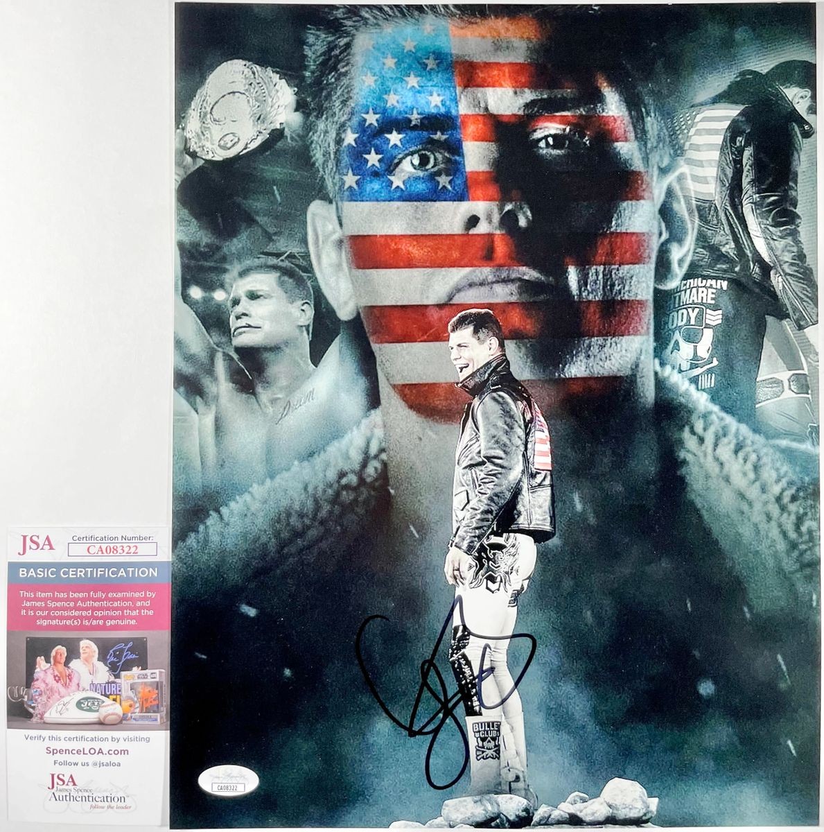 WWE American Nightmare Cody Rhodes Signed Bullet Club 11x14