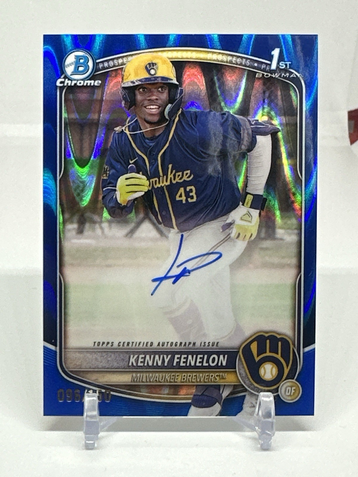 2025 Bowman Chrome Kenny Fenelon #CPA-KF 1st Bowman Blue RayWave Autograph /150
