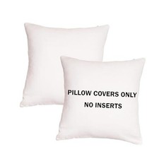  Cotton Throw Pillow Covers 24"X24" Set of 2 24" x 24" Pack of 2 White