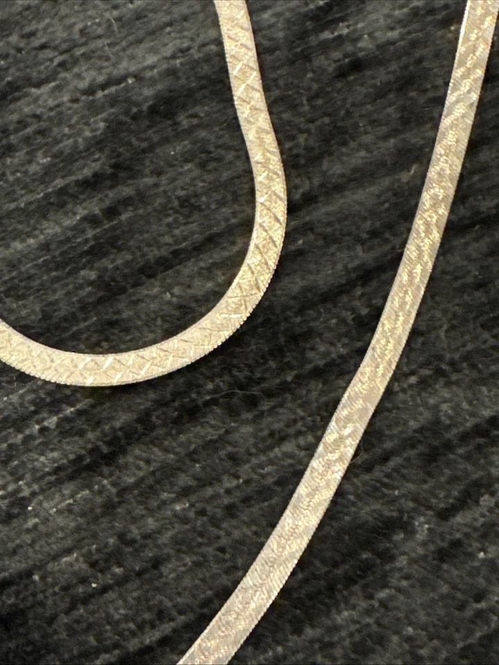 "Juego de collar y pulsera vintage ~ plata de ley ~ hueso de arenque ~ 0,925 ~ 18"" y 7""" Foto 3 de 3