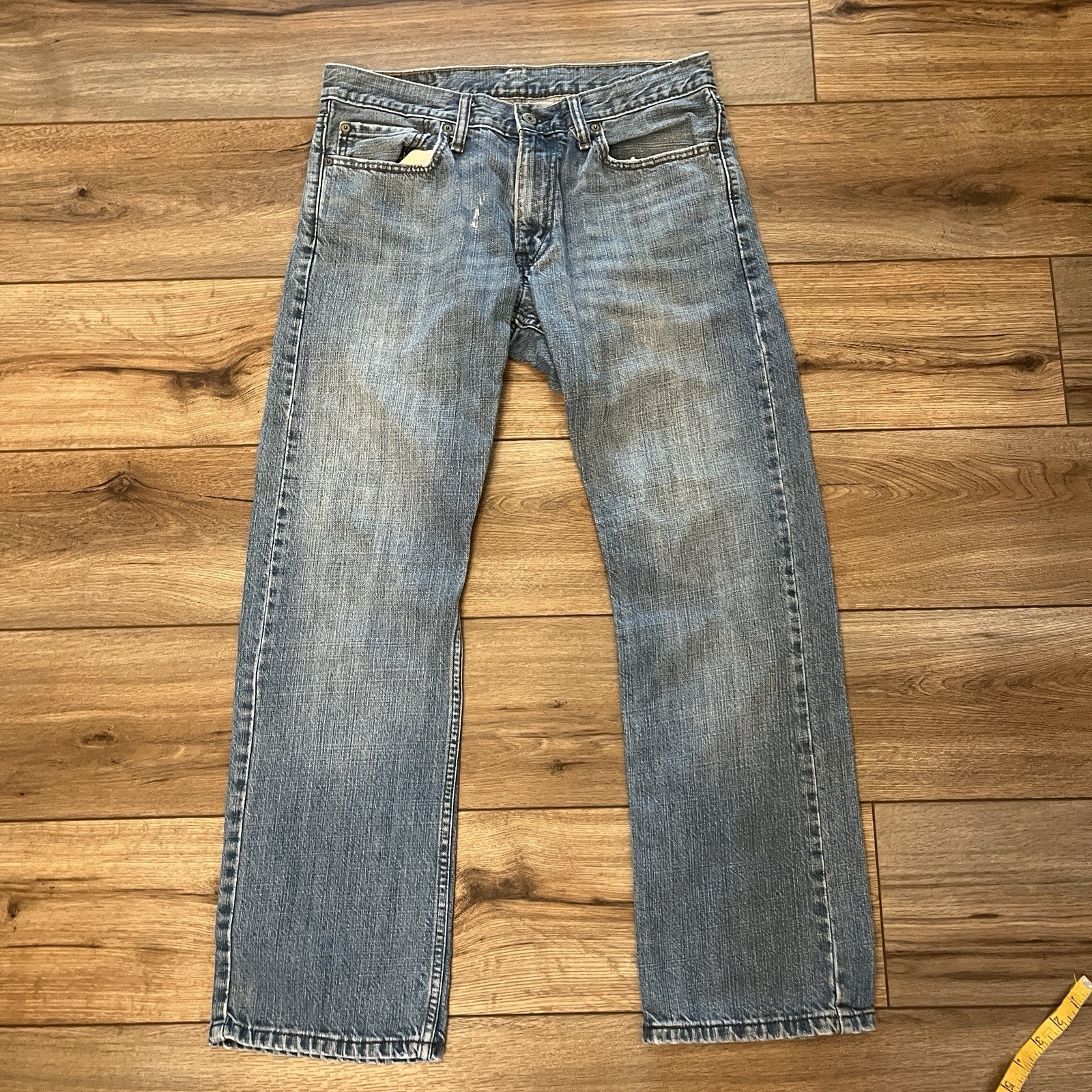 Levi's 514 Light Wash Jeans Men's 32x30 Grunge Straight Leg Skater 100% Cotton