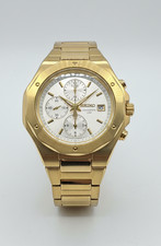 Seiko Chronograph 100M Gold Tone Men’s Watch White Dial Royal Oak Style