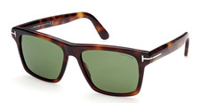 TOM FORD TF0906 Buckley Sunglasses 53N Havana / Green lenses  58 new