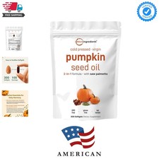 Pumpkin Seed Oil with Saw Palmetto, 300 Softgels  Cold Pressed, Pure Virgin ...