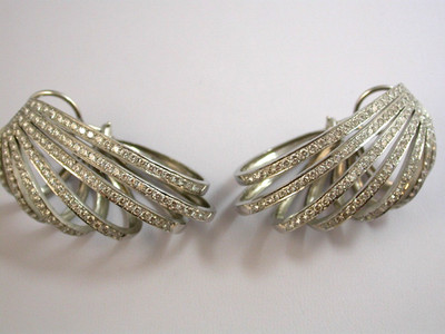 aufwendiger Ohrschmuck   Brillanten  Weißgold 750