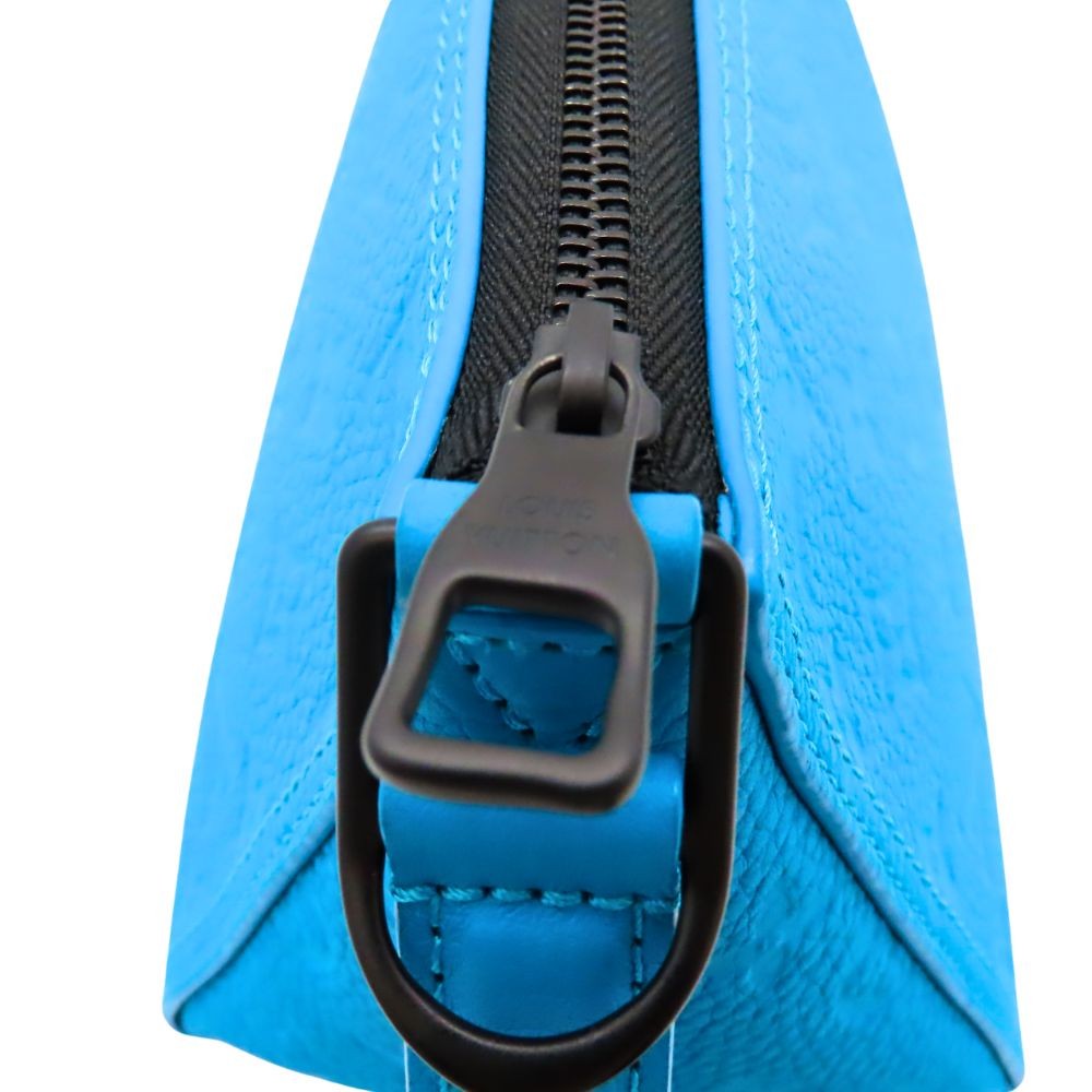 Louis Vuitton M55925 Monogram Empreinte Triangle Messenger Turquoise Handbag Sho