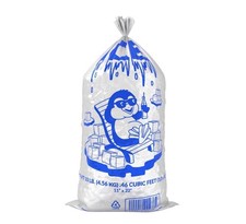 Clear Plastic Ice Bag with Ice Print - 1000/Case,20 LB
