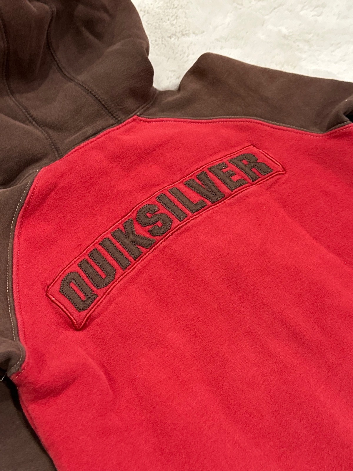Rare Vintage Y2K Quicksilver 2-Tone Full Zip Hoodie Size T4 Surfwear image 6
