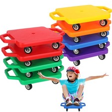 Jerify 8 Pieces Sports Scooter Board Sitting Scooter Board for Kids Plastic F...