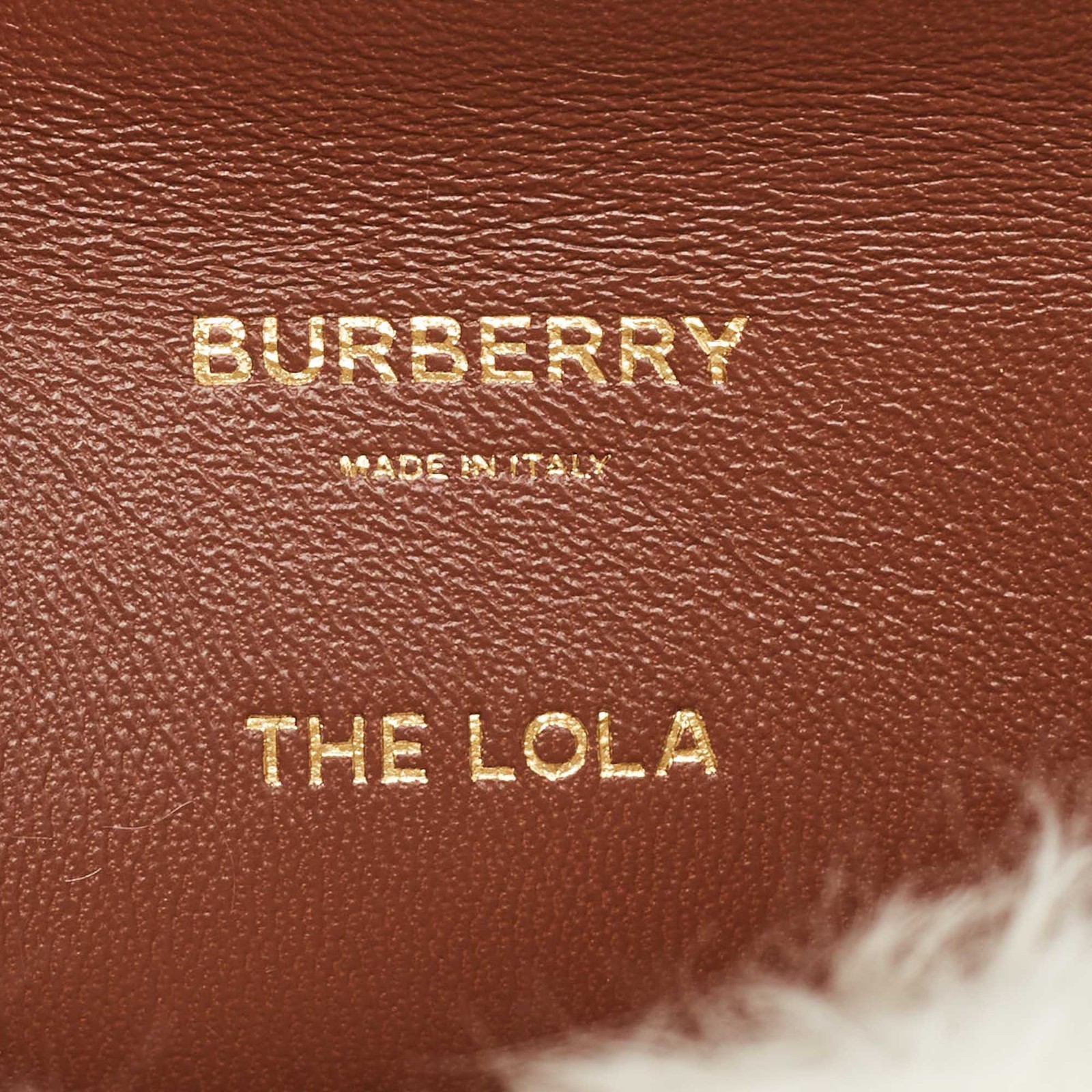Burberry Limited Edition 037100 The Lola Off White Shearling Fur Top Handle Bag image 8