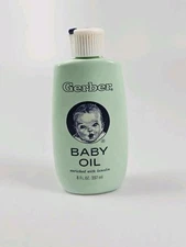 Vintage Gerber Baby Oil With Lanolin Prop Display Plastic Bottle Advertising 8oz
