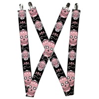 Buckle-Down Suspenders, Sugar Skulls Gray Pink 1.5-Inch Wide Regular (Us Import)