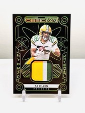AJ Dillon 2022 Panini Obsidian Atomic Material Electric Etch Green /50