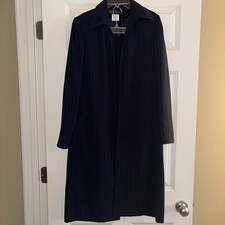 VTG 2PC Navy Pinstriped Skirt Suit Size 6